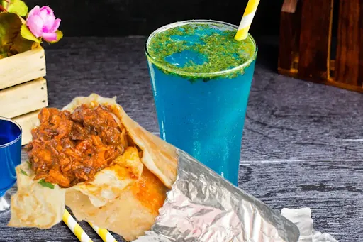 Chicken Frankie With Blue Mojito