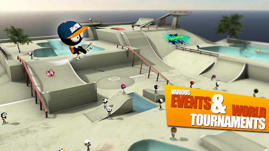  Stickman Skate Battle- gambar mini screenshot  