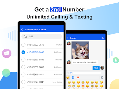 Free phone calls, free texting SMS on free number Apk Mod for Android [Unlimited Coins/Gems] 6