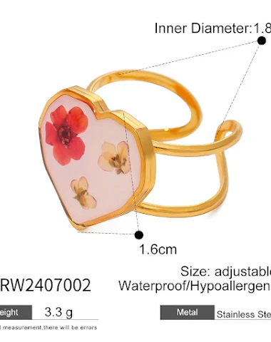 Bague en acier inoxydable motif fle - 0