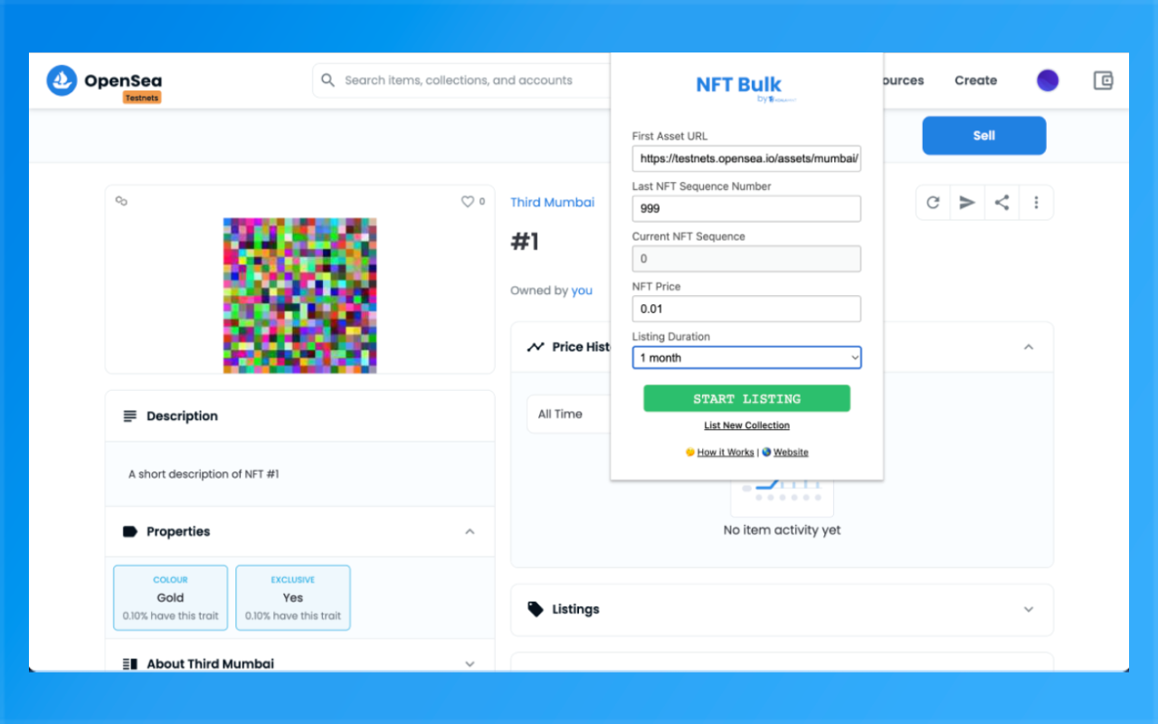 OpenSea Bulk List for Sale Preview image 4