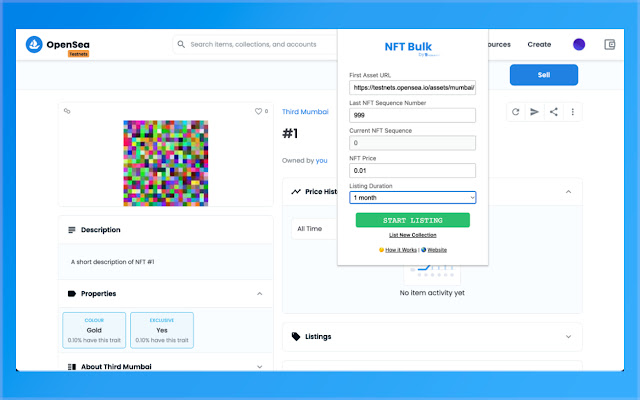 OpenSea Bulk List for Sale