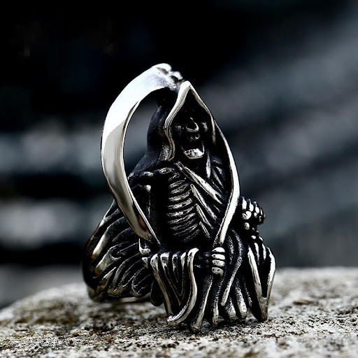 Title 2, Stainless Steel Casting Death Sickle Retro Tita...