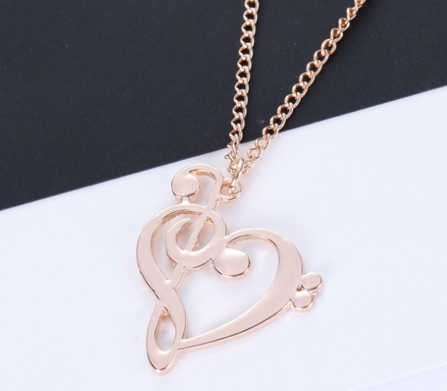 Fashion Love Note Necklace Hollow Hollow Note Clavicle Chain Necklace