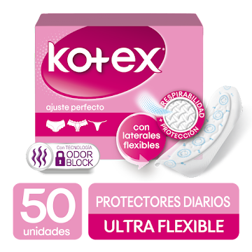 Protectores Diarios Kotex Ultraflexibles x 50 und