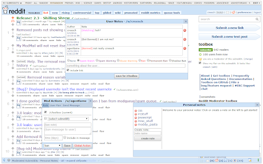 Moderator toolbox for reddit