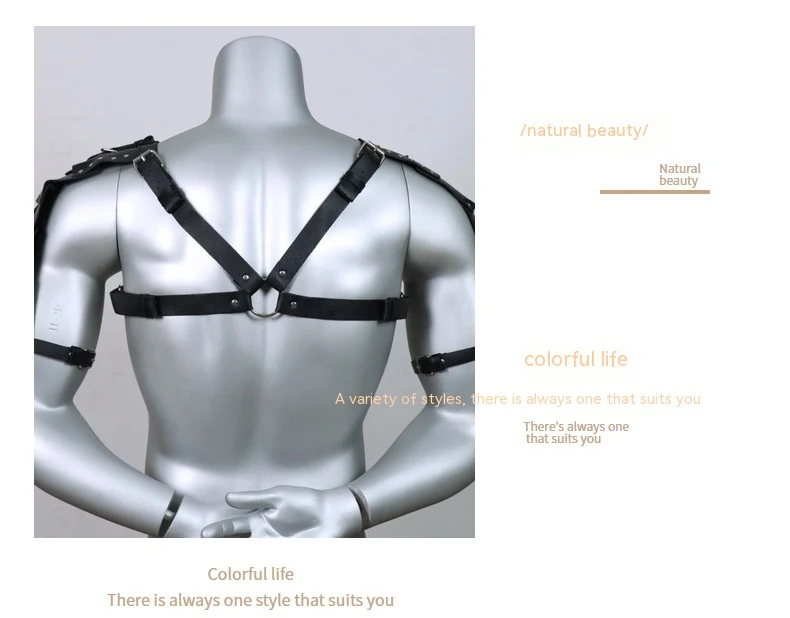 Armadura de hombro con corset ajustable de cuero artificial medieval renacentista para hombre, con hebillas y mallas.