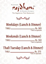 Rajdhani Restaurant menu 1