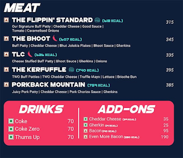 Good Flippin' Burgers menu 