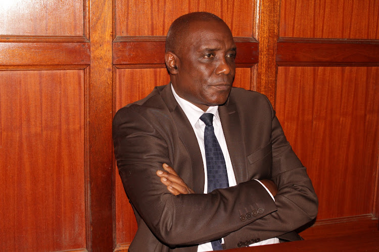 Former NLC Chairman Prof Mohammad Swazuri at a Milimani court on August 28, 2018.