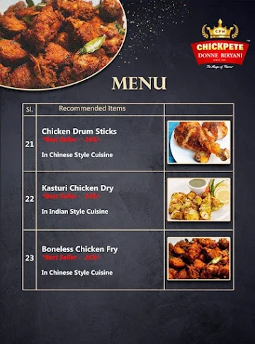 New Chickpete Donne Biryani menu 