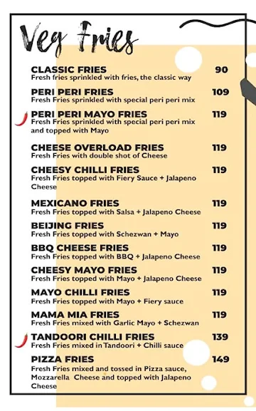 Oh! Fries menu 