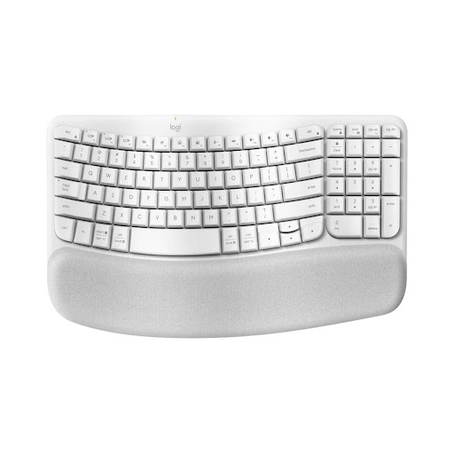 Bàn Phím Công Thái Học Không Dây Logitech Wave Keys Wireless/Bluetooth/Trắng (Off-White) (920-012282)