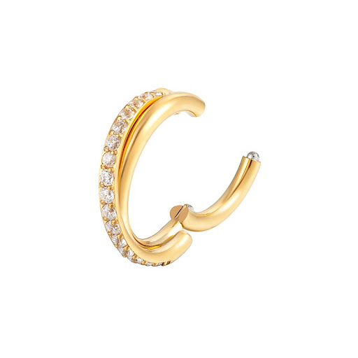 Title 4, Double-Layer Cross Nose Ring Piercing Decoratio...