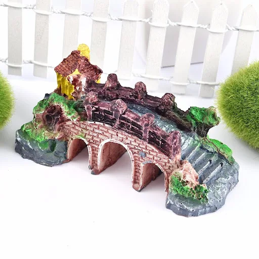 Aquarium Fish Tank Decor Rockery And Bridge Aquarium Ornaments Bridge Pavilion Tree Rockery Landscaping Accessories