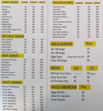 Burger and Bites menu 