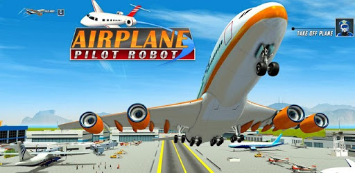 Robot Pilot Airplane Games 3D