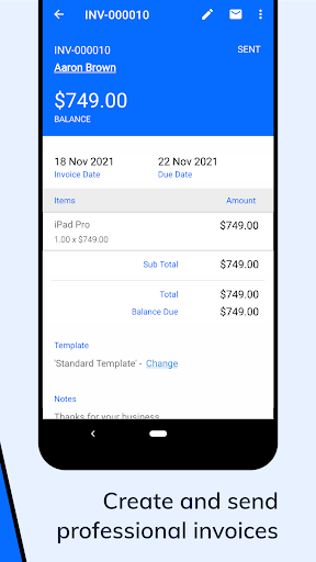 Screenshot Accounting App - Zoho Books