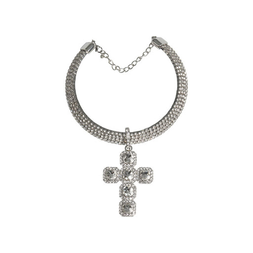 Title 3, Light Luxury Creative Cross Jeweled Pendant Des...