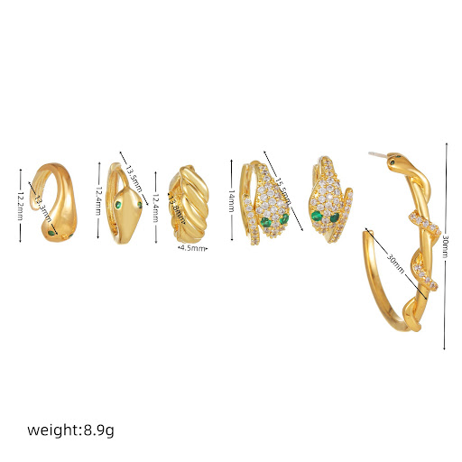 Title 6, Light Luxury Snake Shaped Earring Set for women...