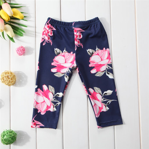 Title 4, Spring and Summer Flower Print Basic Baby Pants...