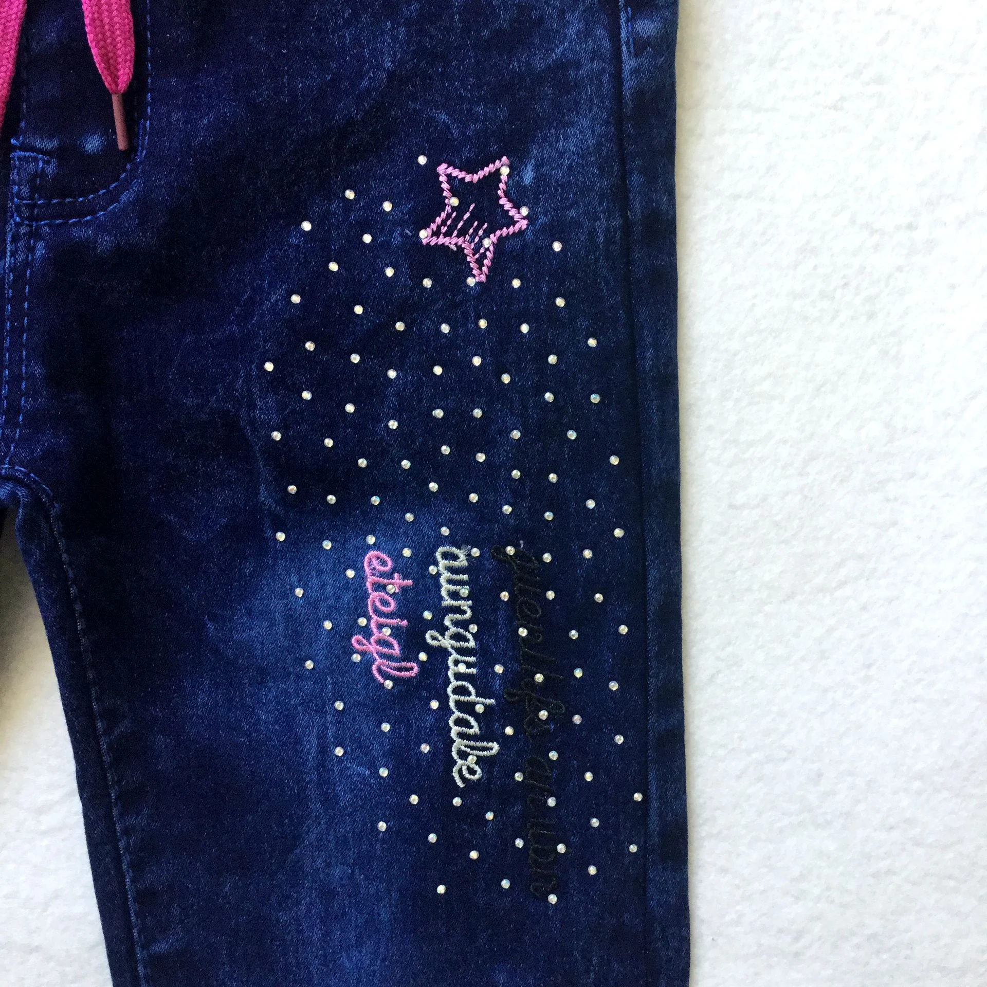 Title 7, Geribbelde jeans met veters voor meisjes met Ho...
