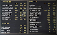 Ex- Taj Foods menu 1