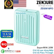 {New Version}Pin Sạc Dự Phòng Cho Ip13 Series, Ip12 Series Zendure Supermini Zdsm10 Pd 10000Mah Pd 20W & Qc 3.0 18W