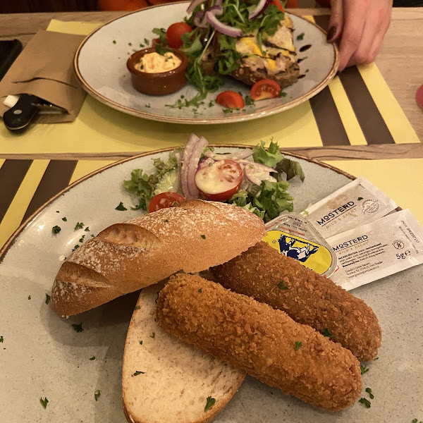 Very nice glutenfree Kroket with bread! typical Dutch food)