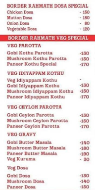 Kutrallam Border Naatu Kozhi Parrota menu 2