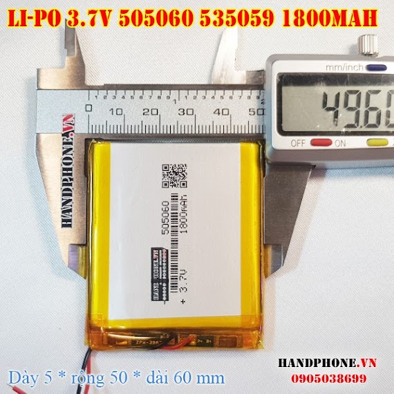 Pin Li - Po 3.7V 2000Mah 505060 535059 (Lithium Polymer) Cho Điện Thoại, Loa Bluetooth, Định Vị Gps, Camera Hành Trình