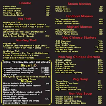 Punjabi Flame Restaurant menu 