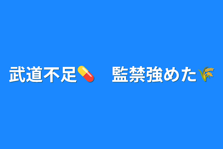 「武道不足💊　監禁強めた🌾」のメインビジュアル