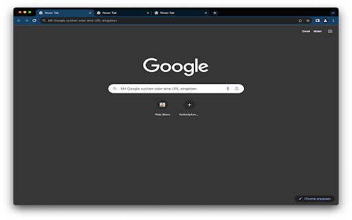 Dark Theme with a blue active tab
