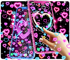 Neon hearts live wallpaper Screenshot