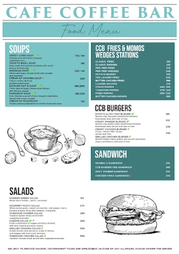 Cafe Coffee Bar menu 