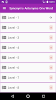 Synonyms Antonyms One Word Screenshot