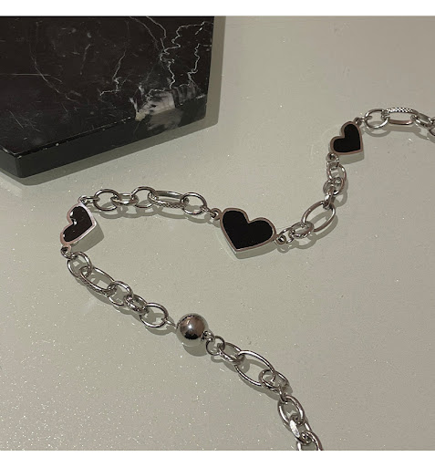Title 4, Titanium Steel Black Heart Necklace Womens Hig...