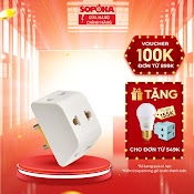 [Mã Lifemc11Sa Giảm 30K]Đầu Nối Chia Điện Đa Năng 3 Cửa Sopoka P11 P12 Chịu Tải 2200W