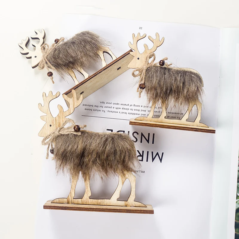 Title 2, Weihnachts-Elch-Dekorationsornamente, Holz und ...