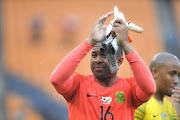 Itumeleng Khune of South Africa during the 2019 Africa Cup of Nations qualification match between South Africa and Seychelles at FNB Stadium on October 13, 2018 in Johannesburg, South Africa. 