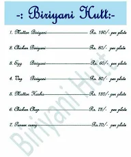 Biriyani Hutt menu 1