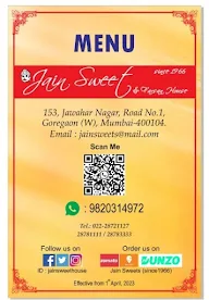 Jain Sweet & Farsan House menu 1