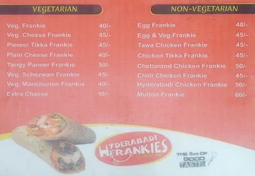 Hyderabadi Frankies menu 