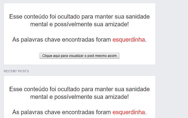 Chega de política no Facebook