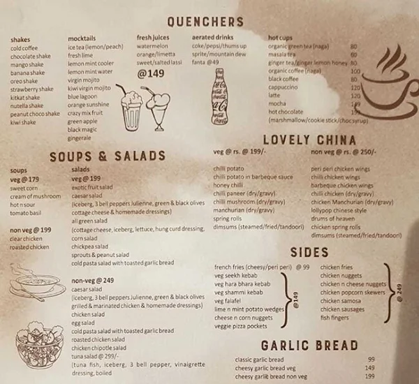 Cafe Chapter One menu 