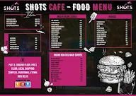 Shots Cafe and Lounge menu 1