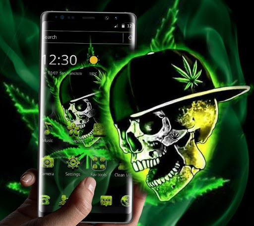 Green Weed Skull Theme
