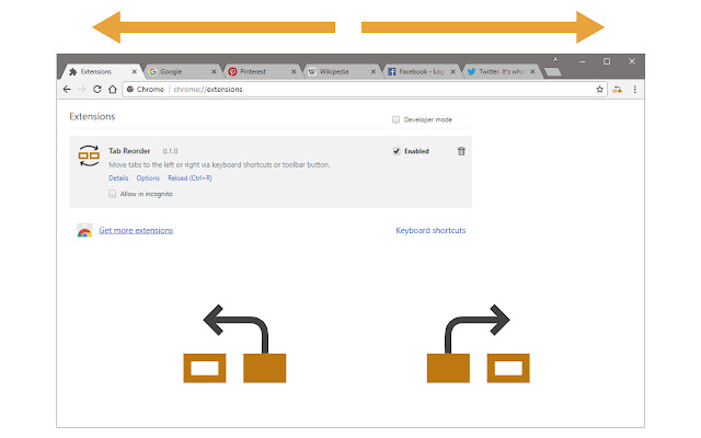 Tab Reorder chrome extension