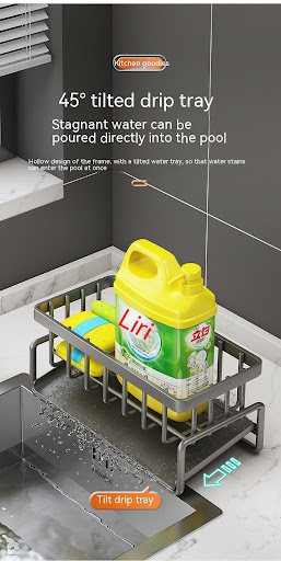 Title 8, Kitchen Storage Rack Household Sink Drainage Ba...